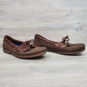 Dublin women's brown leather slip on loafers